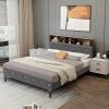 Upholstered Queen Bed Frame with Ottoman Storage and Strong Support 4