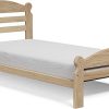 Solid Pine Twin-XL Bed Frame for Kids Unfinished with Hardwood Slats