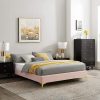 King Upholstered Platform Bed with Tall Headboard Storage – Brown 3