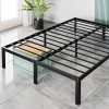VECELO Queen Size Bed Frame with Headboard and Footboard, Heavy Duty Platform Mattress Foundation with 12” Storage Space, No Box Spring Needed, Noise-Free, Easy Assembly, Black 4