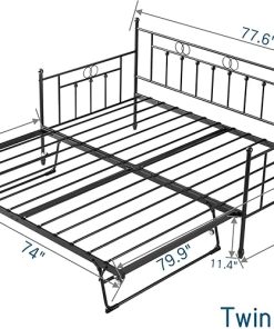 Twin Size Metal Daybed with Trundle Space Saving Sofa Bed For All 2