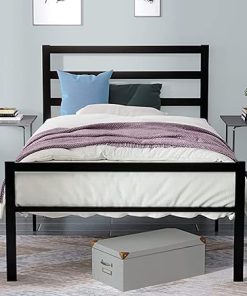 Twin Bed Frame with Headboard Footboard Heavy Duty Steel Support