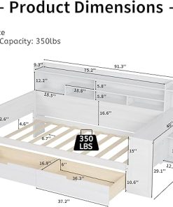 Twin Size Corner Bed Frame with Storage and Desk for Small Spaces 2