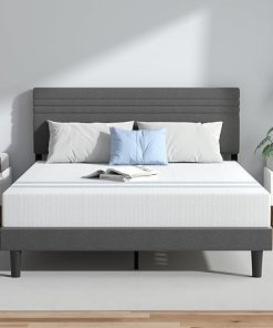 BedStory Queen Platform Bed Frame with Adjustable Headboard and Slats 2