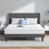 Full Size Upholstered Bed Frame with Twin Trundle and Drawers Beige 4