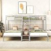Beige Queen Size Bed Frame with Velvet Upholstered Headboard 3