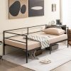 Queen Size Metal Platform Bed Frame with Headboard White Victorian Style 4
