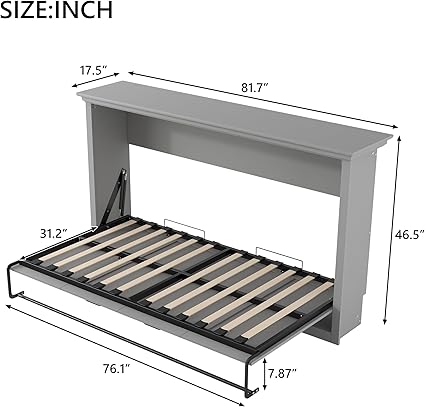 Merax Twin Size Murphy Bed Chest with Storage for Kids and Guests 2 Merax Twin Size Murphy Bed Chest with Storage for Kids and Guests - Image 2