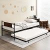 KOMFOTT Twin Metal Daybed with Trundle Sofa Frame for Guest Room