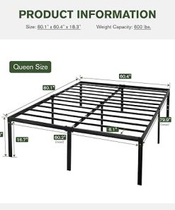IMUsee 18inch Queen Metal Platform Bed Frame with Storage and Sturdy Support 2