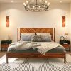King Size Bed Frame with LED Lights and Charging Station, Black 3