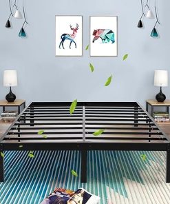 Molatina 14 Inch Heavy Duty Metal Bed Frame for Queen Size Black 2