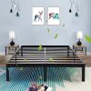 Rustic Metal Queen Size Platform Bed Frame with Strong Steel Support 4