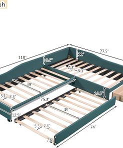 Merax Twin Size Upholstered Daybed with Trundle and Storage Drawer 2