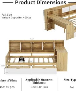 Storage Full Bed Frames L Shaped Corner Beds with Desk Captains Beds 2