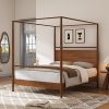 Idealhouse Full Size Velvet Upholstered Bed Frame with Wingback Headboard 3