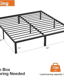 Sturdy Metal Bed Frame with Storage Space No Box Spring Required 2