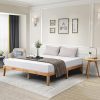 Twin XL Bed Frame Solid Pine Wood with Hardwood Slats White Finish 4
