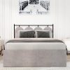 Modern Full Bed Frame with Headboard and Under Bed Storage in Grey