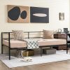 Rosevera King Beige Upholstered Bed Frame with Elegant Headboard 4