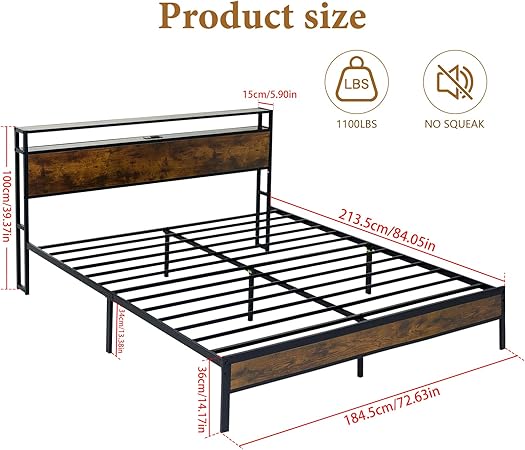 California King Bed Frame with Storage and USB Charging Stations 2 California King Bed Frame with Storage and USB Charging Stations - Image 2