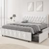 AOGLLATI Queen Bed Frame with Headboard and Storage Drawers 3