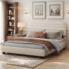 Twin Size Bed Frame with Rustic Wooden Headboard and Metal Slats 4