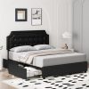 Metal Twin Bed Frame with Curved Headboard, 13 Inches Storage, Black 3
