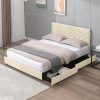 Modern Wood Platform Bed with Headboard No Box Spring Required Grey 4 Modern Wood Platform Bed with Headboard No Box Spring Required Grey 4