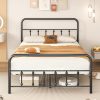 Twin Bed Frame with Headboard Tailboard Wood Platform No Box Spring 4