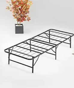 Zayton, 14-Inch Foldable Metal Platform Bed Frame with Tool Free Setup, Sturdy Steel, No Box Spring Needed, 75″ x 30″, Black. 2