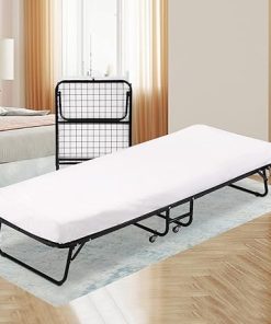 Heavy Duty Foldable Guest Bed Frame Portable Rollaway Cot for Adults Kids
