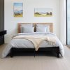 Queen Size Bed Frame with Upholstered Headboard and Storage Drawers 3