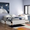 Bellemave Twin House Bed with Drawers and Storage Shelves, White 3