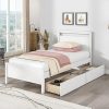 King Size Bed Frame with Headboard Drawers RGB LED Lights Dark Gray 3