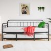 Anwick Twin Metal Daybed Frame with Trundle No Box Spring Needed