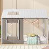 Full Bed Frame with Storage Headboard and Charging Station in Gray 3