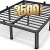 Industrial King Bed Frame with Tall Headboard, Strong Metal Support 3