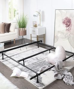 Adjustable Bed Frame Expands from Double to Queen King Size Black