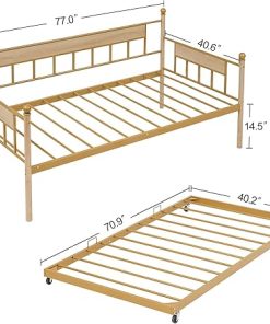 GNIXUU Twin Daybed with Trundle Metal Frame for Space Saving Living Room 2
