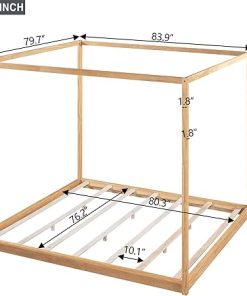 King Size Canopy Bed Frame with Support Legs for Kids and Adults 2