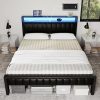 VECELO Upholstered Full Size Bed Frame with Tufted Adjustable Headboard 4