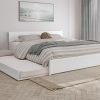 King Bed Frame with 2-Tier Storage Headboard and LED Platform 4