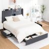 Twin Bed Frame with Headboard Storage for Boys Girls Adults 3