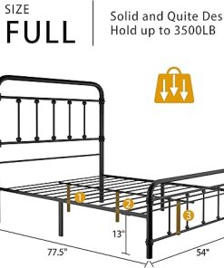 Metal Full Size Bed Frame with 49 Inch High Headboard Easy Setup 2
