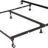 Modern Upholstered Full Bed Frame with Adjustable Headboard and LED Lights 4