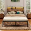 Becket Twin XL Solid Wood Low Profile Platform Bed in Walnut Finish 4