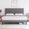 Queen Size Upholstered Bed Frame with 4 Storage Drawers Blue 4