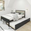 Twin Size Daybed Frame and Sofa Bed with Trundle in White 3