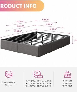 Queen Platform Bed Frame with 4 Storage Drawers and Metal Slats 2